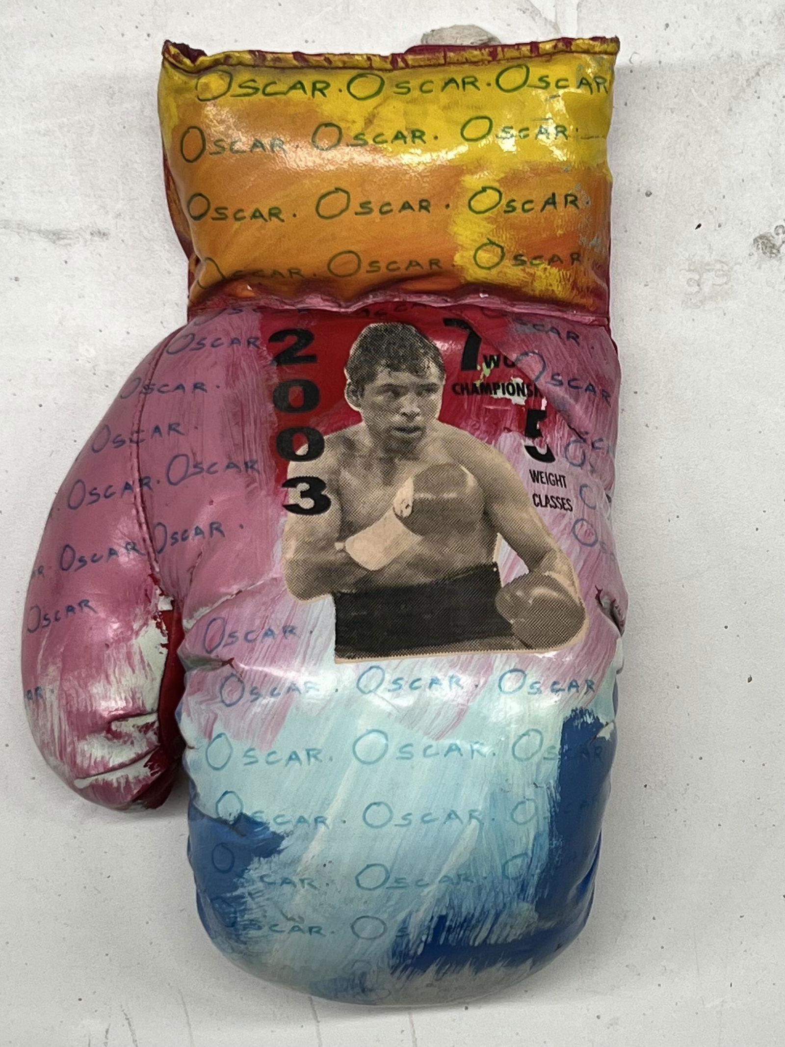 Oscar De La Hoya Boxing Glove by Steve Kaufman (1 of 2)
