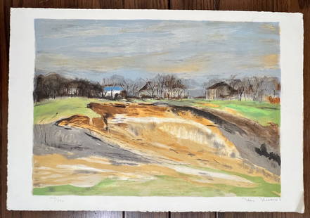 A Color Landscape by Jacques Thevenet: A Color Landscape by Jacques ThevenetThis is a limited edition lithograph hand signed by Jacques Thevenet. Measures 15 x 22 in.