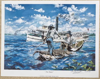 New Comers by Barry Barnett: New Comers by Barry BarnettThis is a limited edition lithograph numbered 194/500 hand signed by Barry Barnett. Measures 17 x 22 in.