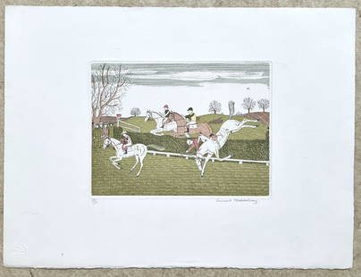 The Chase by Vincent Haddelsey: The Chase by Vincent HaddelseyThis is a limited edition lithograph numbered 101/130 hand signed by Vincent Haddelsey. Measures 11.5 x 15 in.