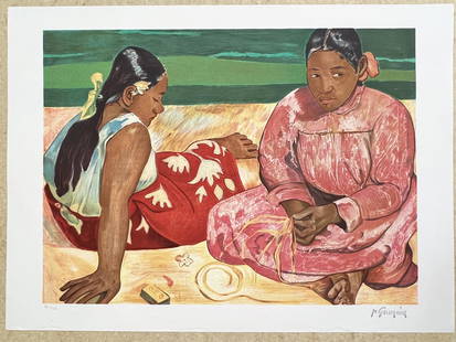 Tahitian Women by Paul Gauguin: Tahitian Women by Paul GauguinThis is a limited edition lithograph numbered 36/350, reproduced from an original painting. Measures 22 x 30 in.