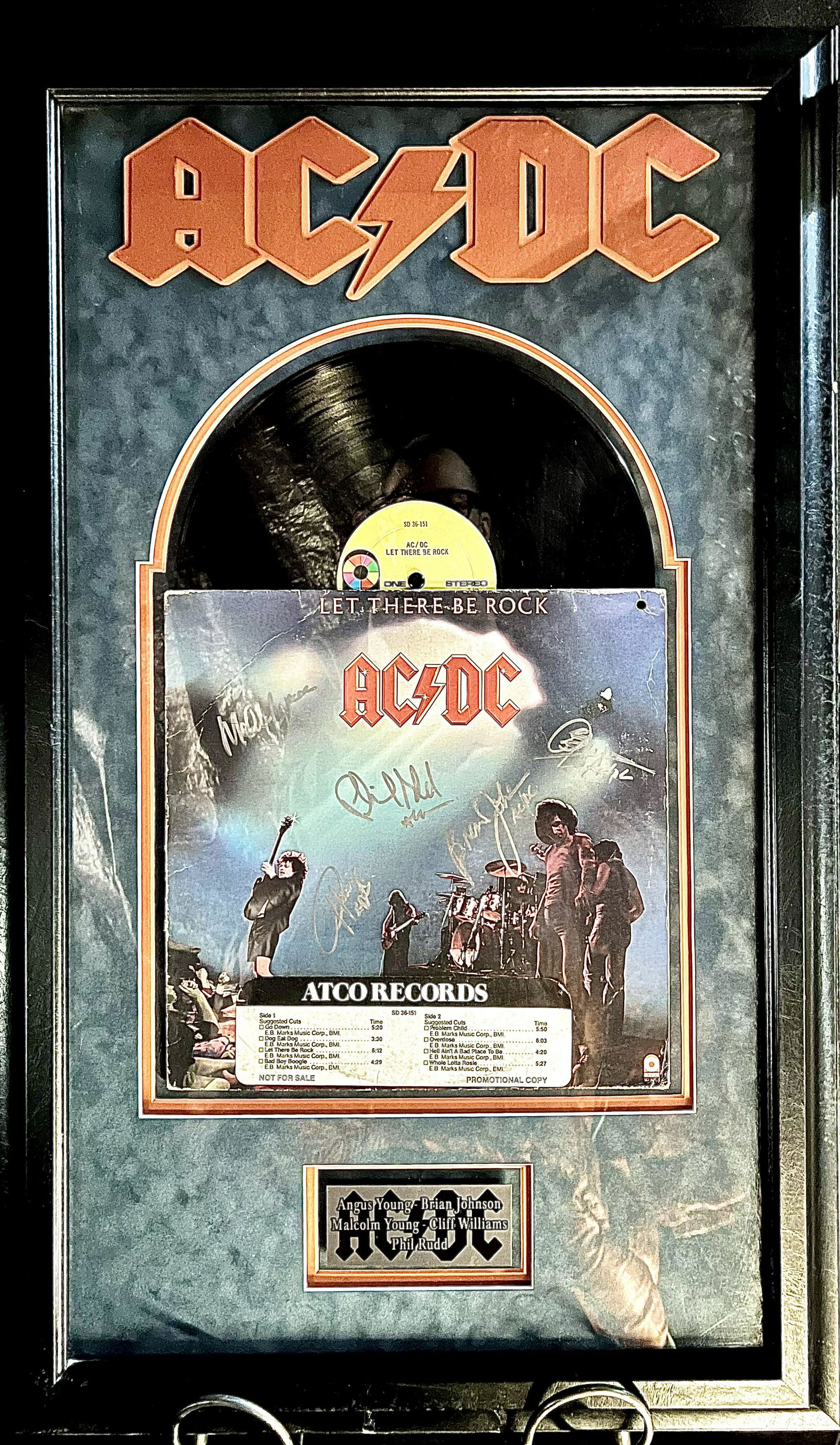 Signed AC DC Let There Be Rock LP Plaque (1 of 3)