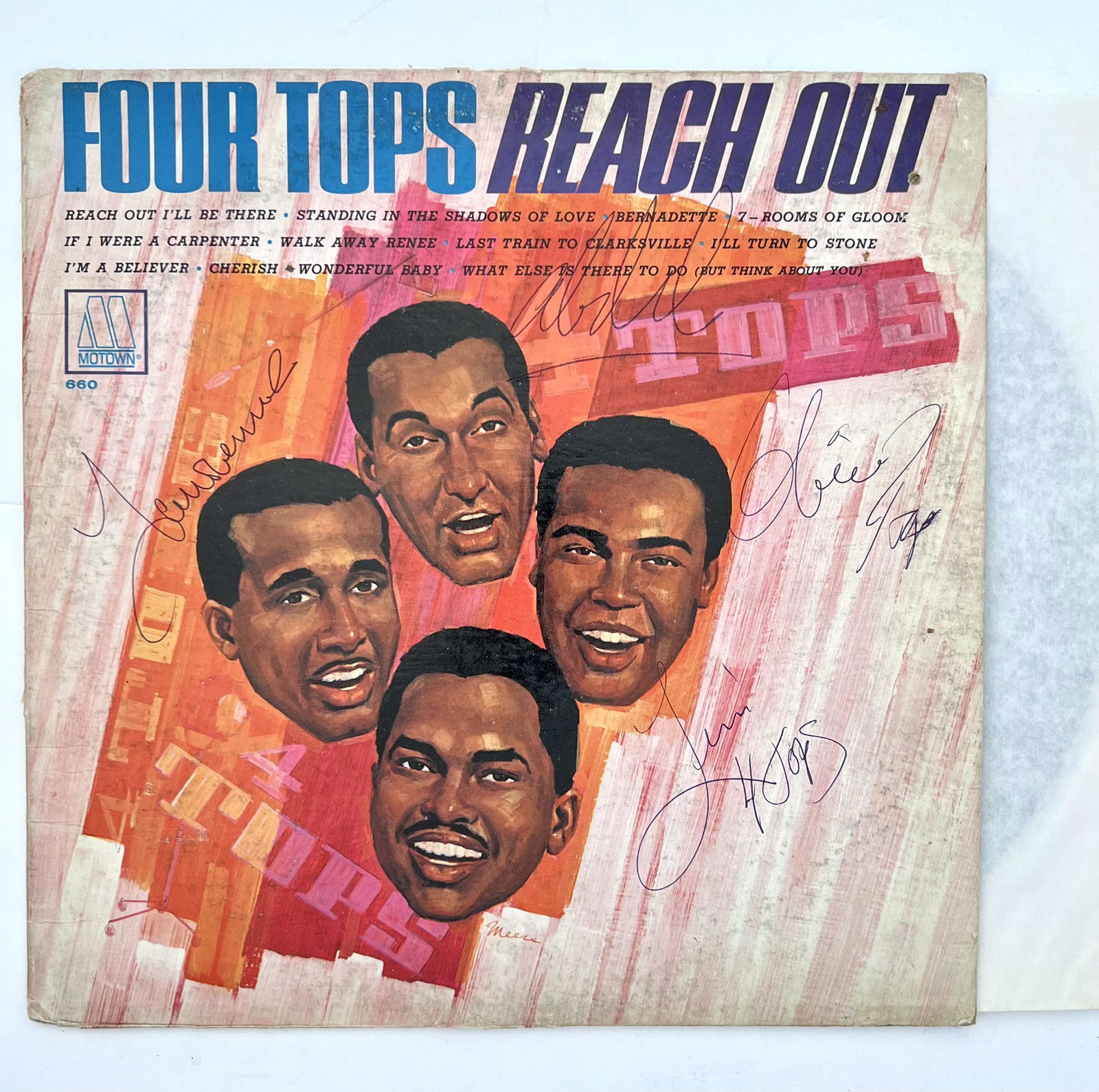 Signed Four Tops Reach Out Album w Record (1 of 2)