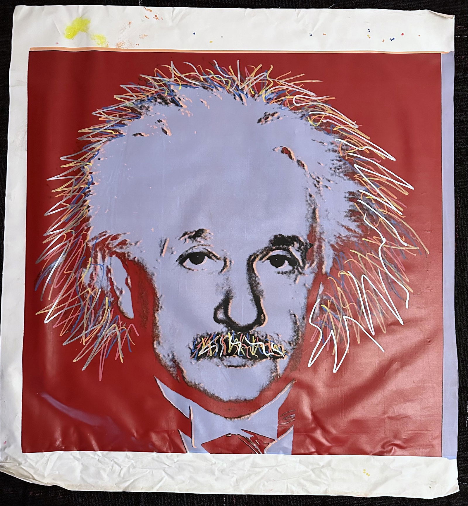 Albert Einstein in Red by Steve Kaufman (1 of 2)