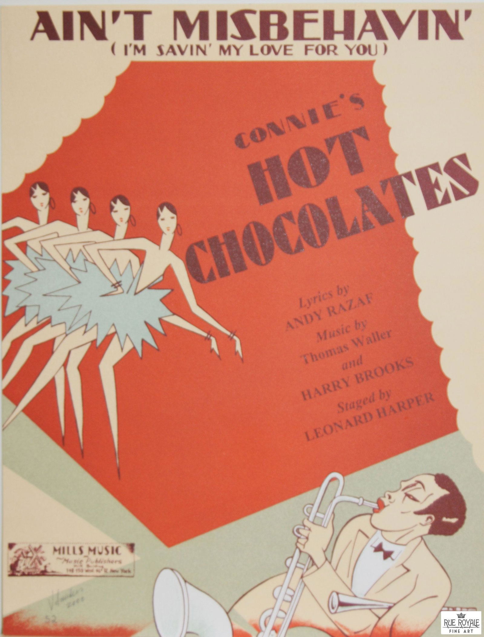 Aint Misbehavin Vintage Song Sheet: Aint Misbehavin Vintage Song Sheetis a Fine Art Lithograph Hand Pulled on the same French Antique Press used by Henri de Toulouse Lautrec. Many of these Golden Age advertisements were lost due to time
