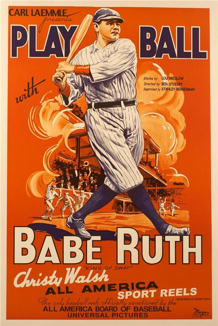 Play Ball With Babe Ruth 1920 Movie Poster Litho (1 of 1)