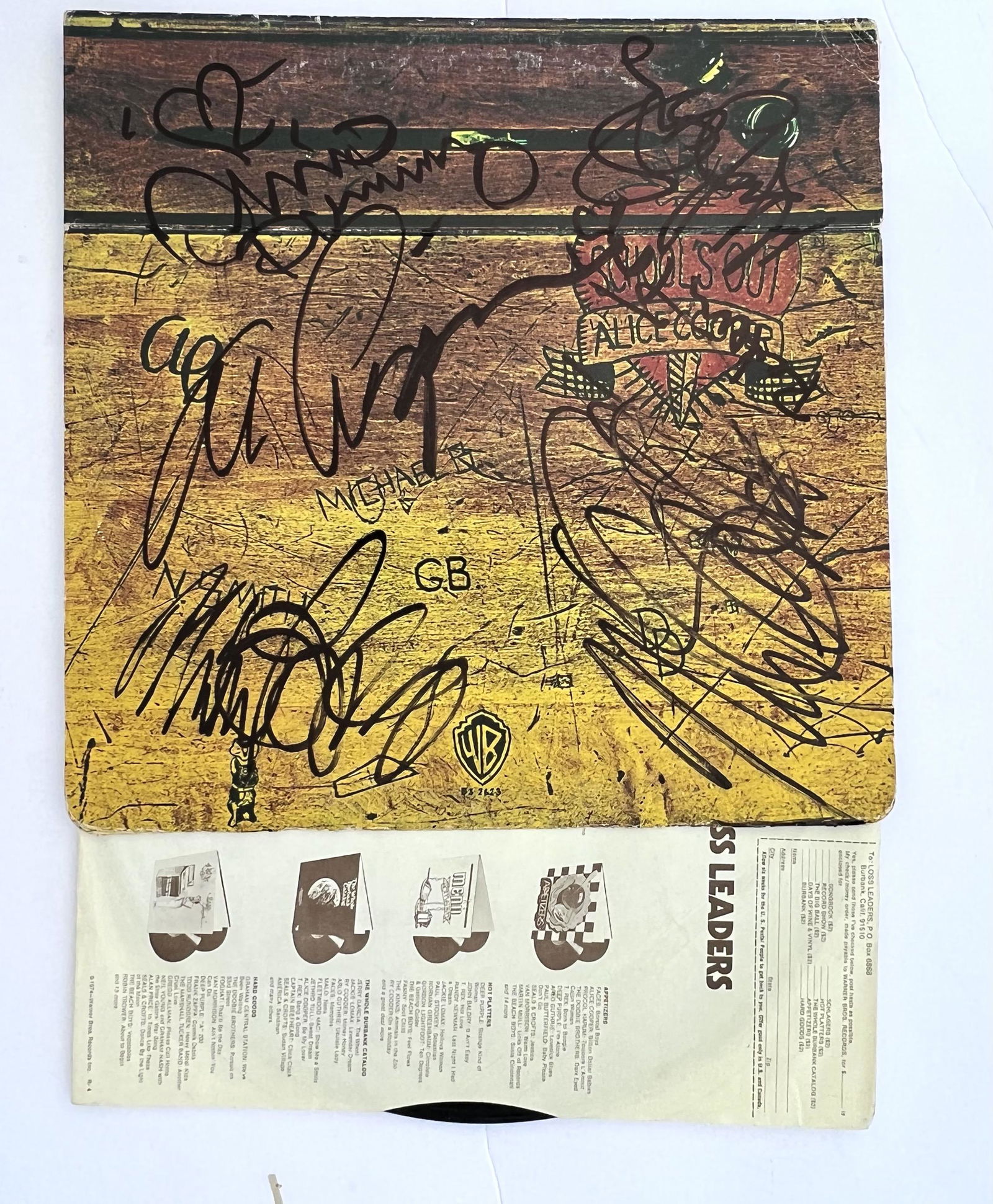 Signed Alice Cooper Schools Out w Record (1 of 2)