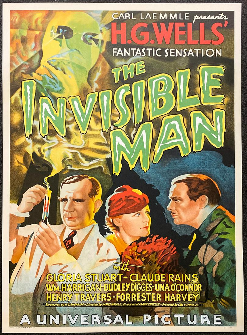The Invisible Man 1933 Movie Poster Lithograph (1 of 1)