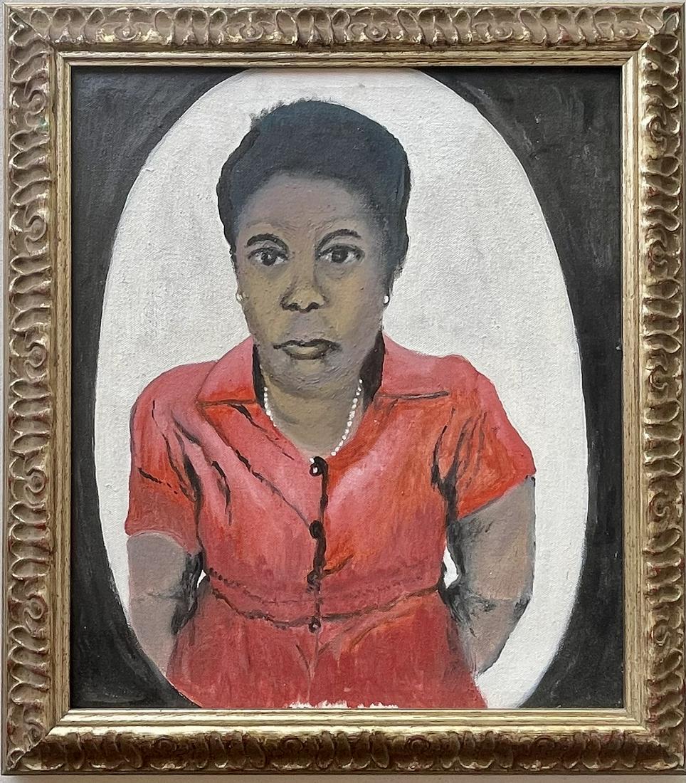 Voodoo Queen, Original Haitian Painting: "Bricston Collection Haitian Voodoo Queen Painting;" Framed Oil on Canvas measures 16 x 15 x 1 in