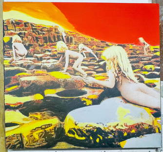 Houses of the Holy, Zeppelin by Steve Kaufman: Houses of the Holy, Zeppelin Album Cover by Steve Kaufmanis a unique hand pulled silkscreen mixed media gallery wrapped canvas and is hand signed by Steve Kaufman. Steve Kaufman was the apprentice of