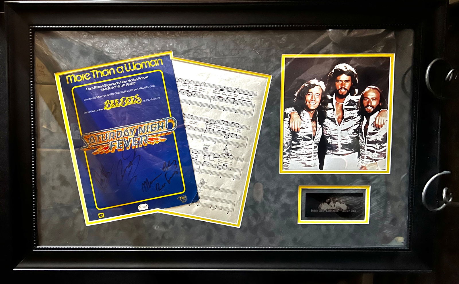 Signed Bee Gees Sheet Music Plaque (1 of 6)