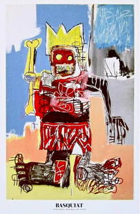 Crown by Jean Michel Basquiat: Crown by Jean Michel BasquiatThis Jean Michel Basquiat rare lithograph print iconic large pop art Swiss exhibition poster Crown 1982, is an incredibly special and unique piece to add to your collectio