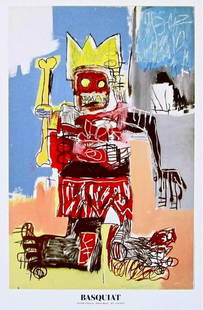 Crown by Jean Michel Basquiat: Crown by Jean Michel BasquiatThis Jean Michel Basquiat rare lithograph print iconic large pop art Swiss exhibition poster Crown 1982, is an incredibly special and unique piece to add to your