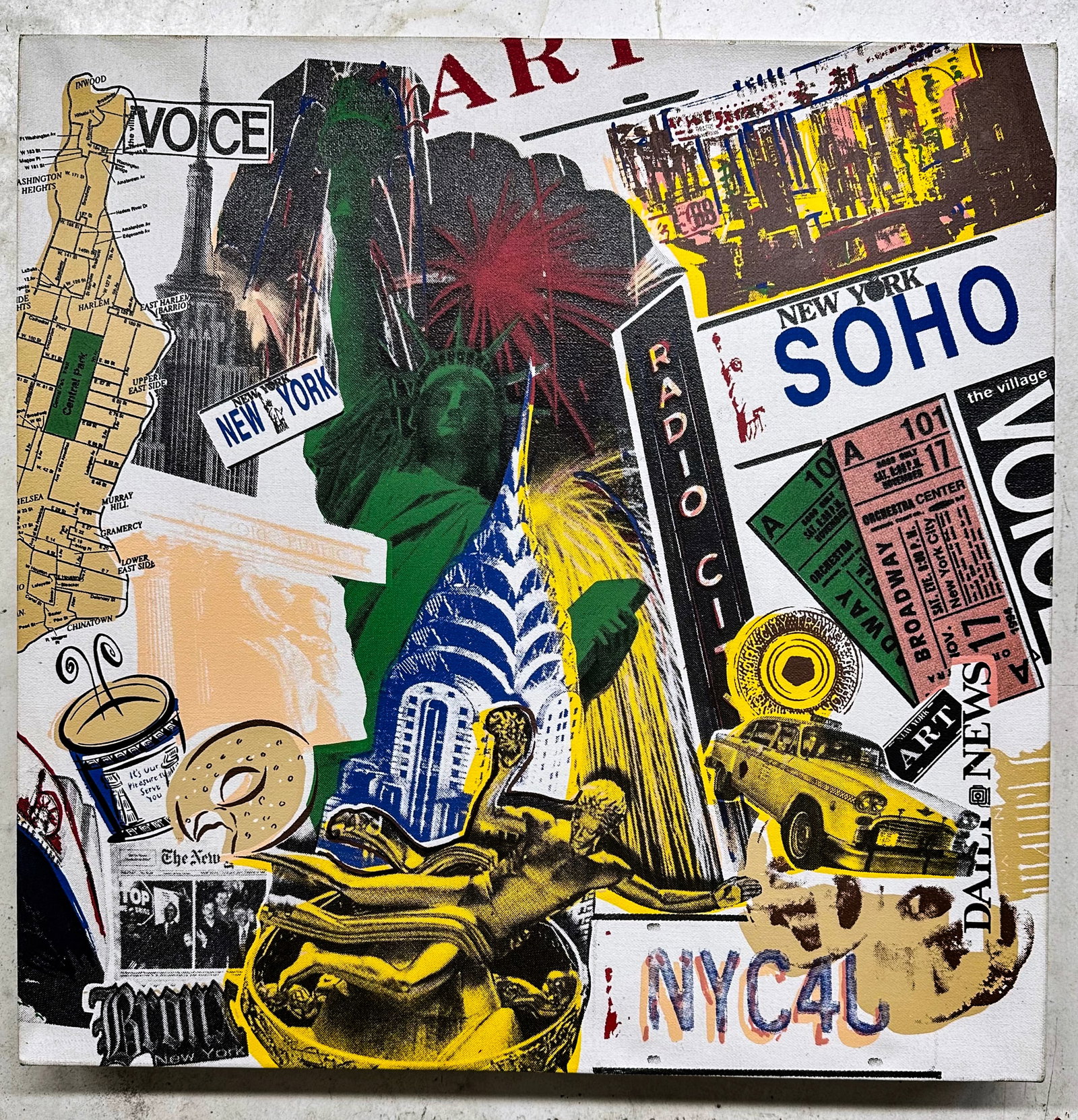 NY Soho Collage by Steve Kaufman (1 of 2)