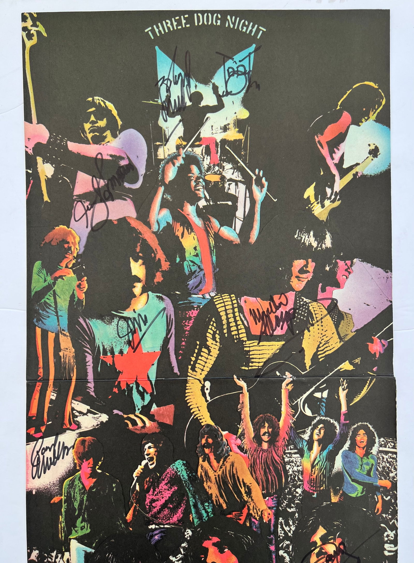 Signed Three Dog Night Naturally Cover: Signed Three Dog Night Naturally Album Coveris an album cover only signed by Danny Hutton, Cory Wells, Jimmy Greenspoon, Michael Allsup, Joe Sherrie, Chuck Negron, Floyd Sneed. This piece came from a