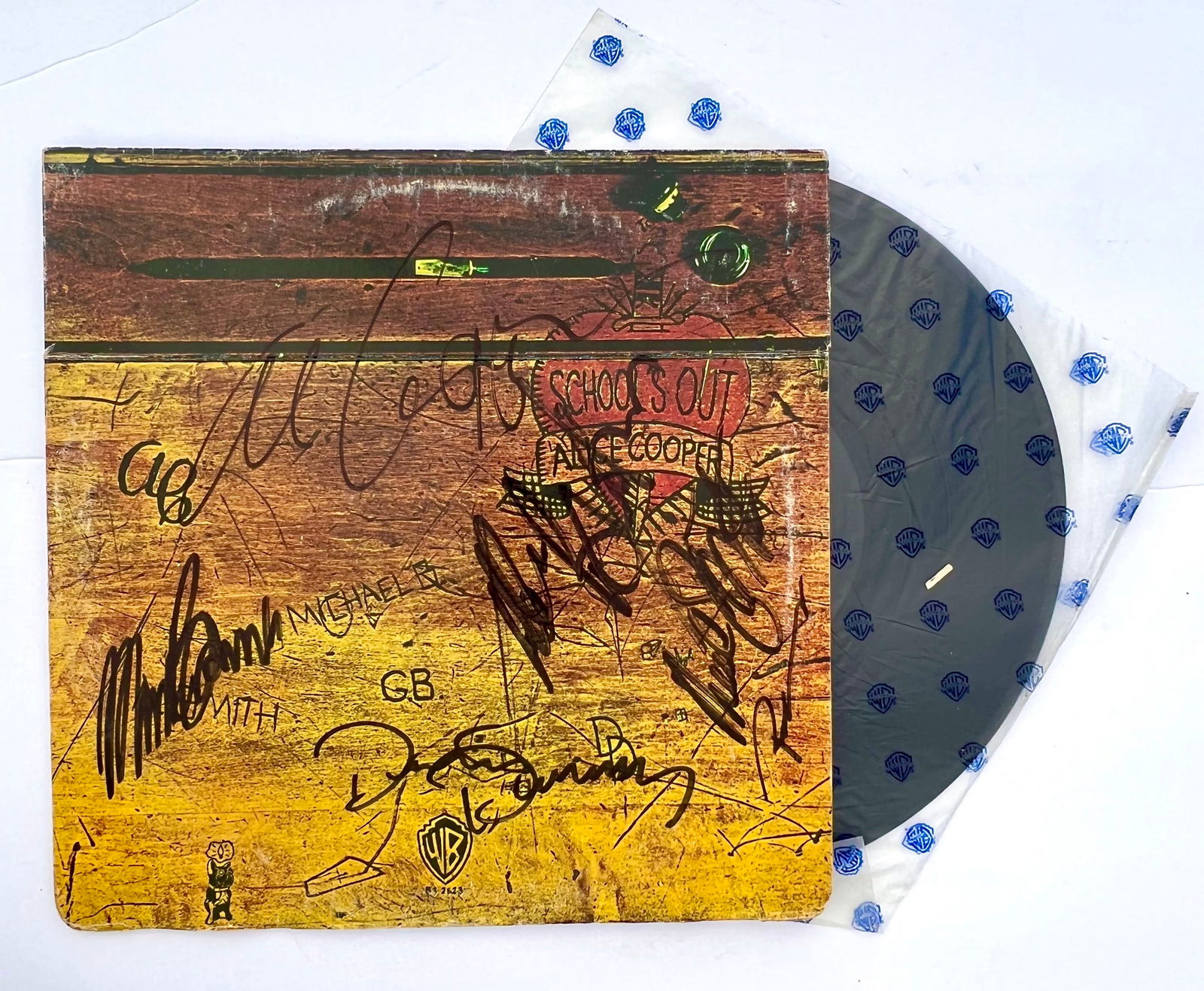 Signed Alice Cooper Schools Out w Record (1 of 2)