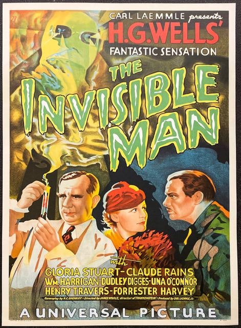 The Invisible Man 1933 Movie Poster Lithograph (1 of 1)