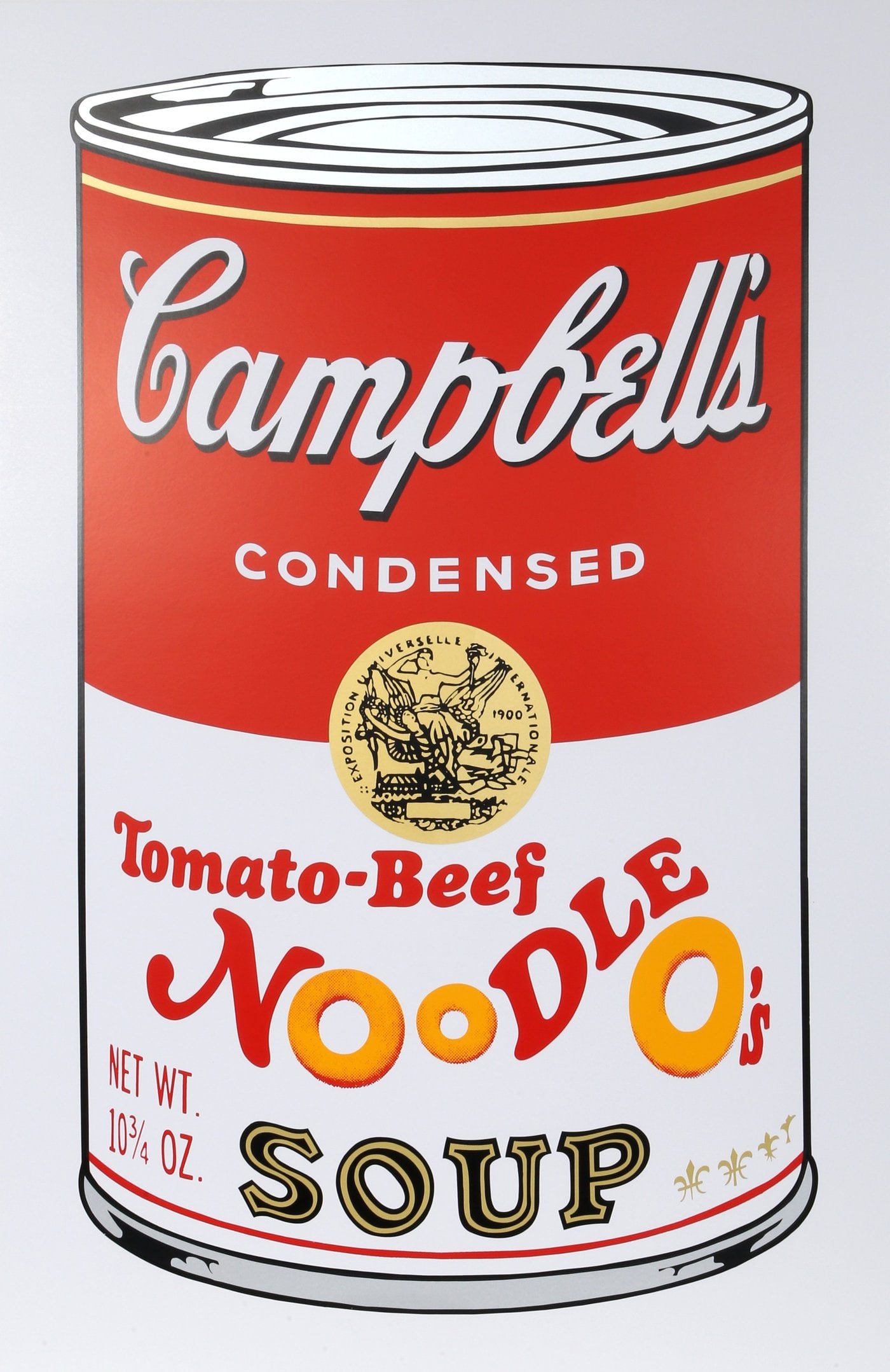 Tomato–Beef Noodle from Soup Can Series 2 Limited Edition by Andy Warhol: Tomato–Beef Noodle from Soup Can Series 2 Limited Edition Andy Warhol is from a suite of 10 limited edition silk screen prints on museum board from Sunday B Morning featuring the works of Andy W