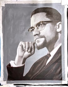 Malcom X Lost in Thought by Steve Kaufman