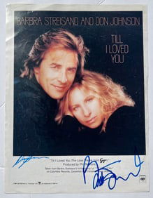 Signed Barbra Streisand, Don Johnson Poster