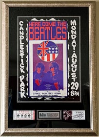 Signed Here Comes the Beatles Concert Plaque