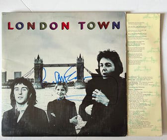 Signed Paul McCartney Wings London Town LP