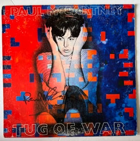 Signed Paul McCartney Tug of War Album Cover