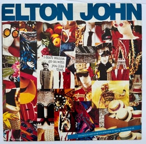 Signed Elton John Single Album Liner