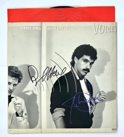 Signed Hall and Oates Voices Album w Record