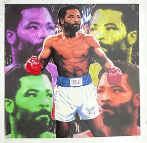 Aaron Pryor Boxing by Steve Kaufman