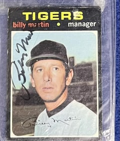 Billy Martin Signed Card