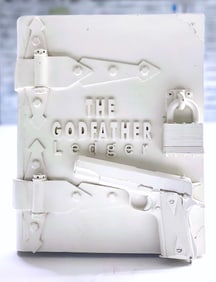 Godfather Ledger Sculpture All White by Steve Kaufman SAK