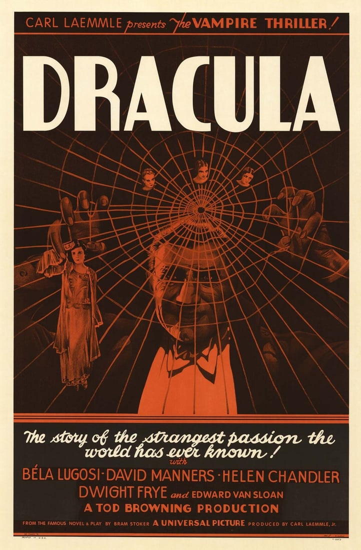 Dracula 1931 Style B Movie Poster Bela Lugosi Litho (1 of 1)