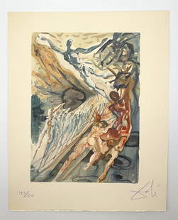 Divine Comedy Purgatory Canto 26 by Salvador Dali: Divine Comedy Purgatory Canto 26 The Two Crowds of the Lustful by Salvador DaliThis French edition is printed on smooth, cream BFK Rives paper. Salvador Dali created 100 illustrations for a commemorat