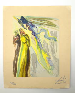 Divine Comedy Paradise Canto 16 by Salvador Dali: Divine Comedy Paradise Canto 16 The Two Circles of Spirits by Salvador DaliThis French edition is printed on smooth, cream BFK Rives paper. Salvador Dali created 100 illustrations for a commemorative