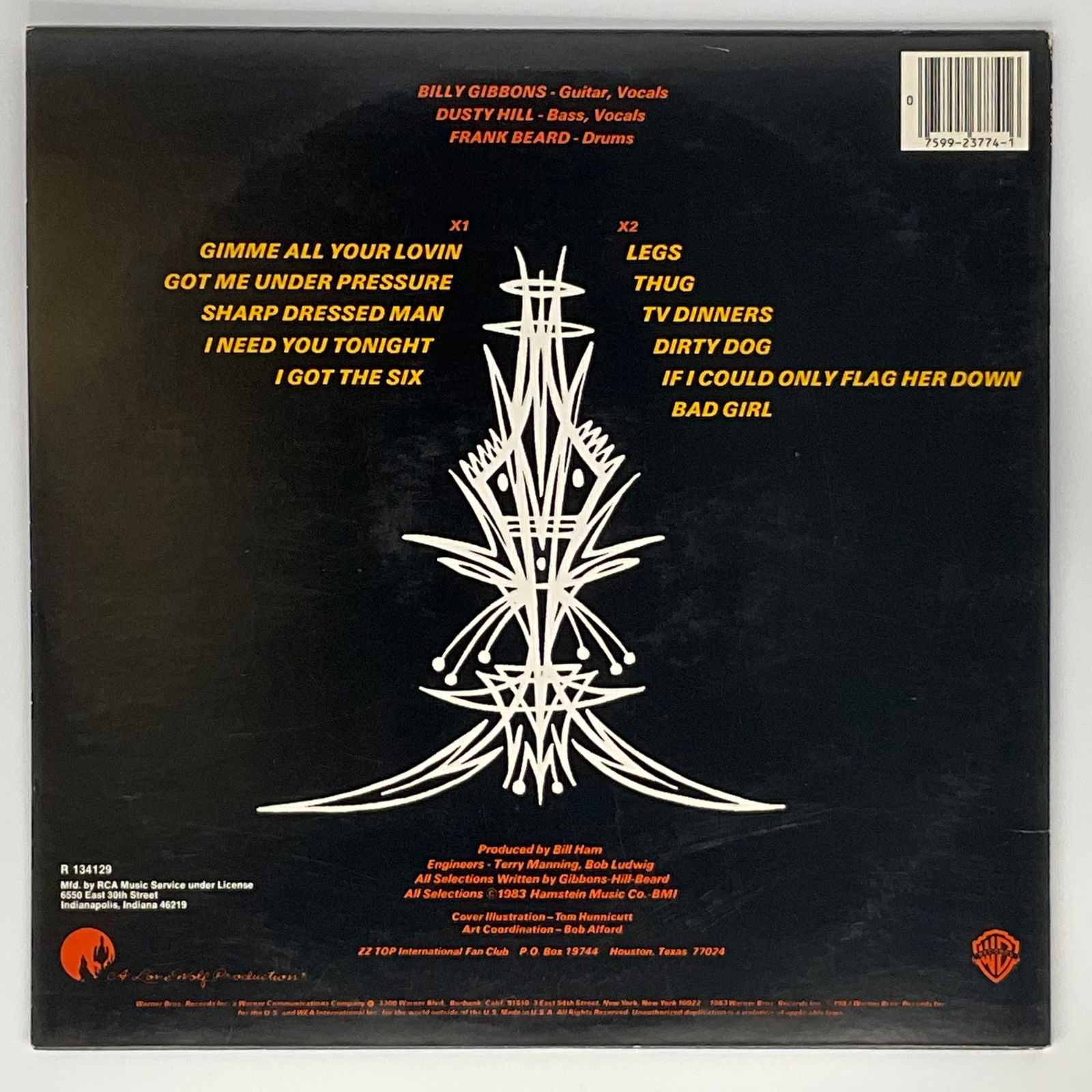 ZZ Top Signed Album Cover (1 of 1)