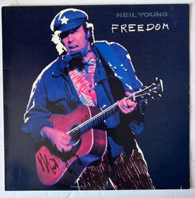 Signed Neil Young Freedom Album Cover