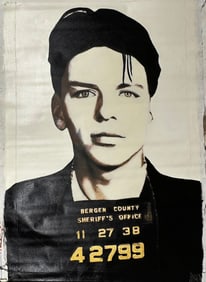 Frank Sinatra Mugshot BW by Steve Kaufman