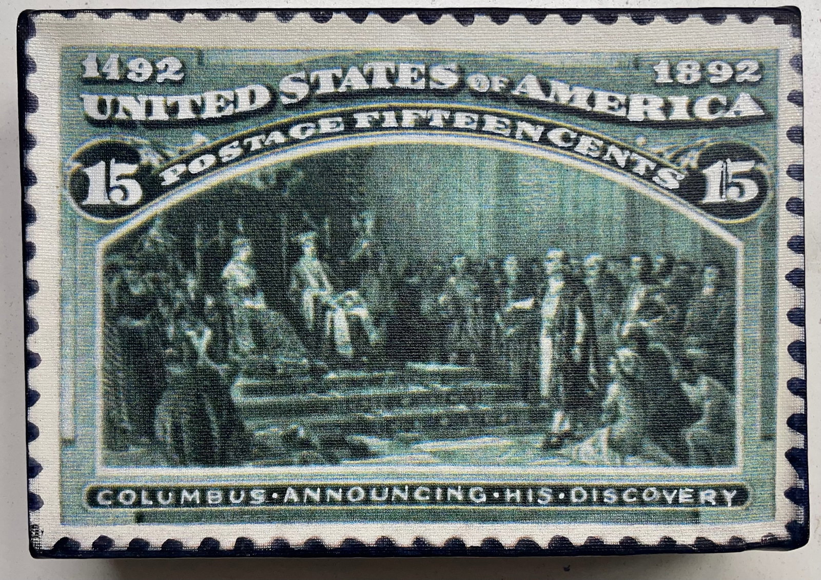 Columbus Announcing His Discovery 15 Cents by Steve Kaufman SAK (1 of 1)