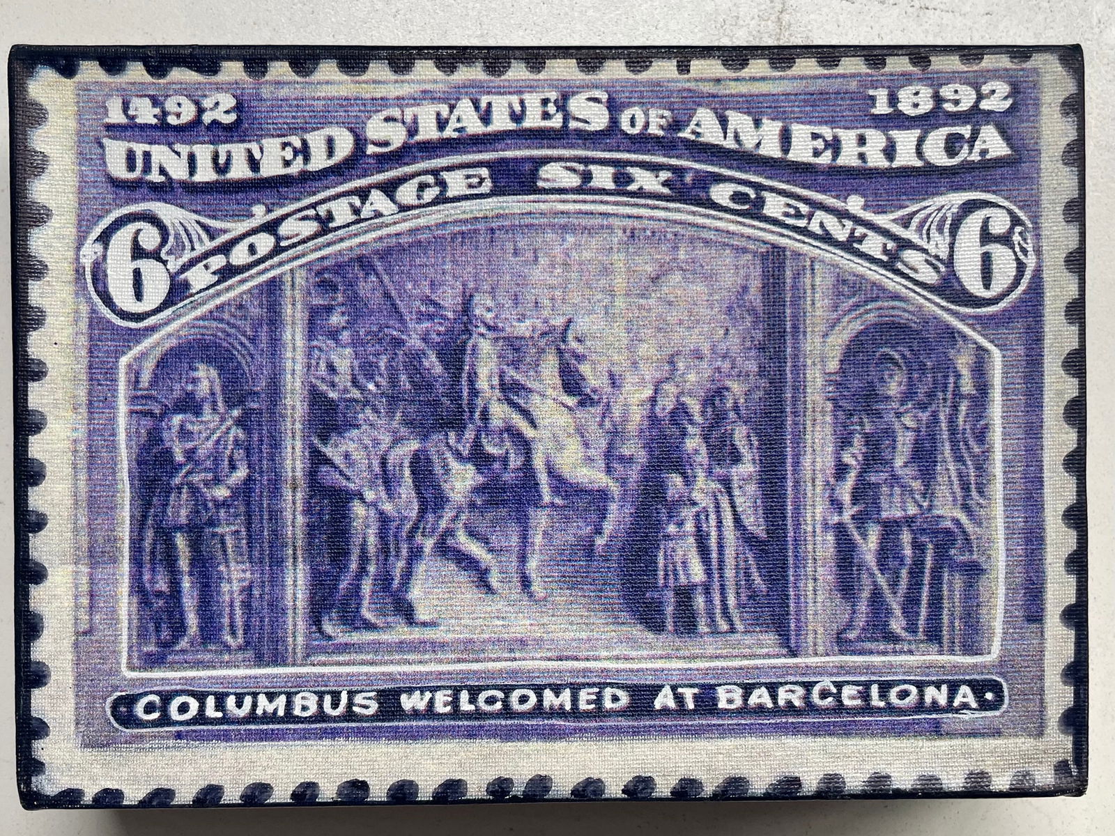 Columbus Welcomed at Barcelona 6 Cents by Steve Kaufman SAK (1 of 1)