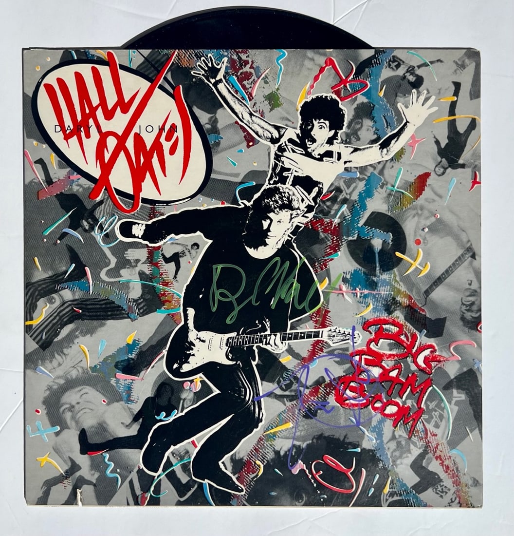 Signed Hall and Oates Big Bam Boom LP (1 of 2)