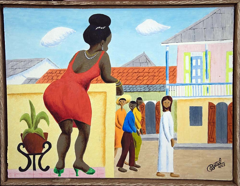 Marie Magdeline - Haitian Painting by Jean-Baptiste Bottex: Framed, Oil on Masonite
