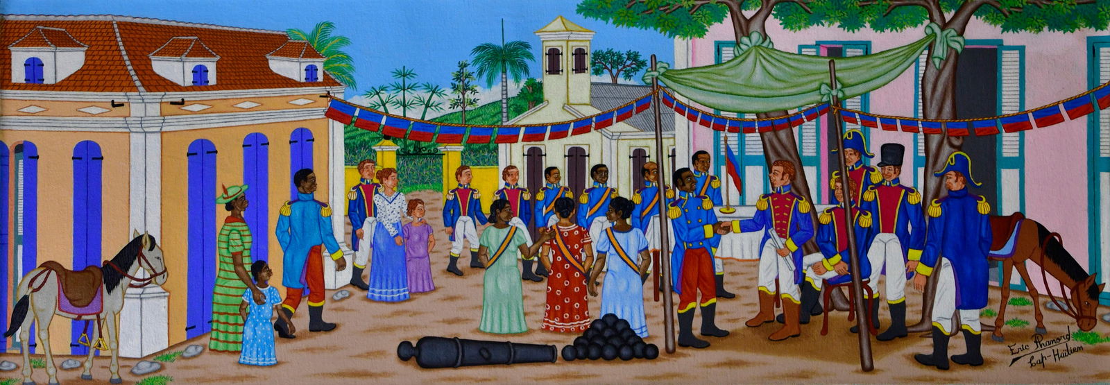 Military Ceremony - Haitian Painting by Eric Phanord (1 of 1)