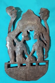 Man and Woman Under Cover - Haitian Metal Sculpture by Gabriel Bien-Aime