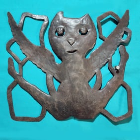 Cat Angel - Haitian Metal Sculpture by Gabriel Bien-Aime