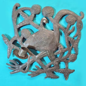 Swan Candle Holder - Haitian Metal Sculpture by Michele Marcelus