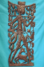Man  with Axe - Haitian Metal Sculpture by Jean Sylvestre