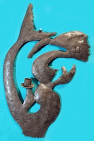 Mermaid with Claws - Haitian Metal Sculpture by Unknown Artist