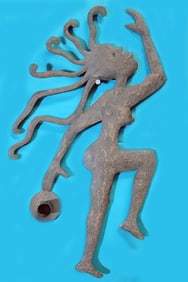 Woman Marching - Haitian Metal Sculpture by Unknown Artist