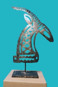 Gazelle - Haitian Metal Sculpture by Unknown Artist